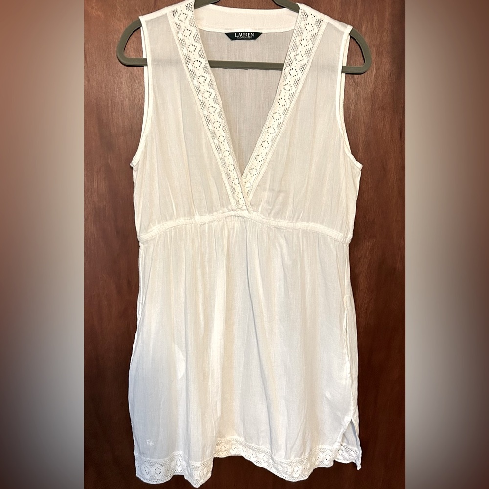 Lauren Ralph Lauren cotton beach coverup pockets